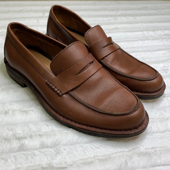 Tommy Hilfiger Brown Leather Slip‎ On Shoes - Picture 1 of 8
